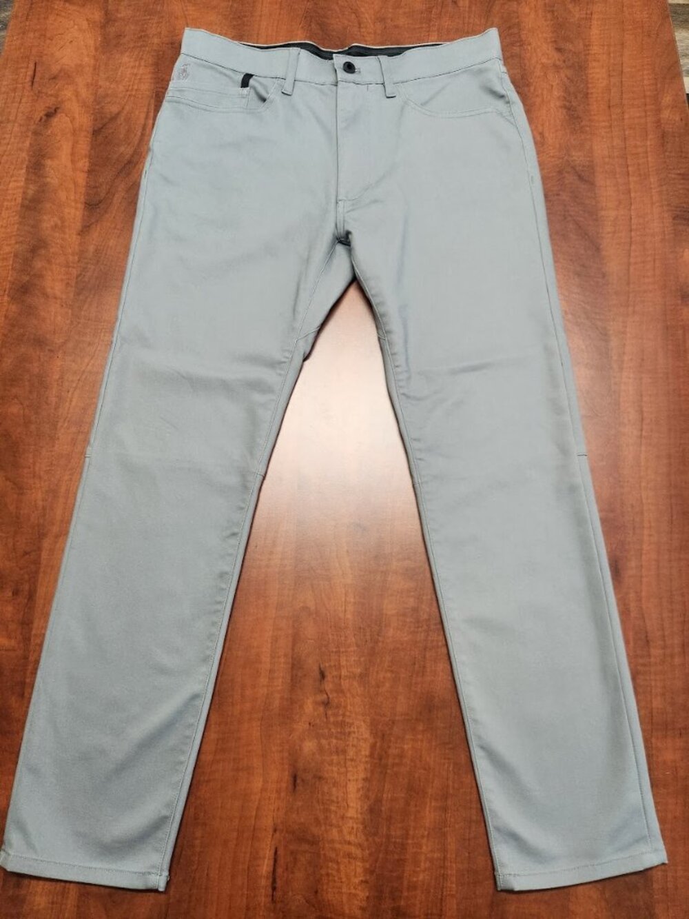 Polo Ralph Lauren Stretch Dobby Pants Men's 31/30 Grey Button Zip Closure